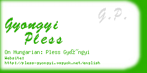 gyongyi pless business card